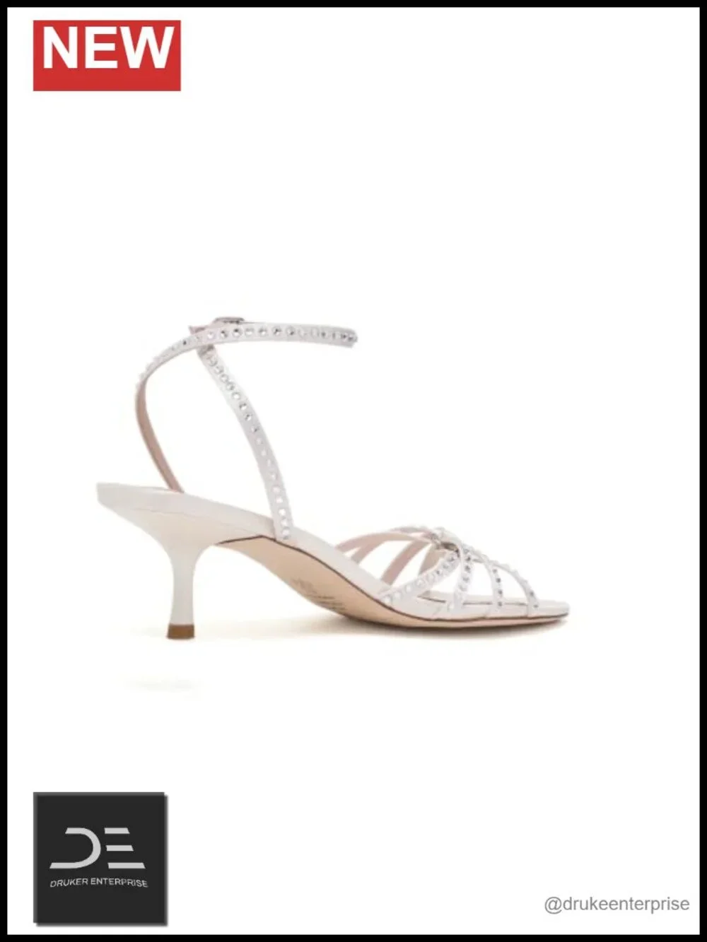 Crystal Embellished Silk Stiletto Heeled Sandals with Buckle Ankle Strap